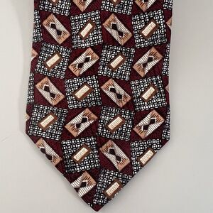 Robert Talbott‎ Studio Men's Tie Black Brown Geometric Silk Printed Necktie 4x58